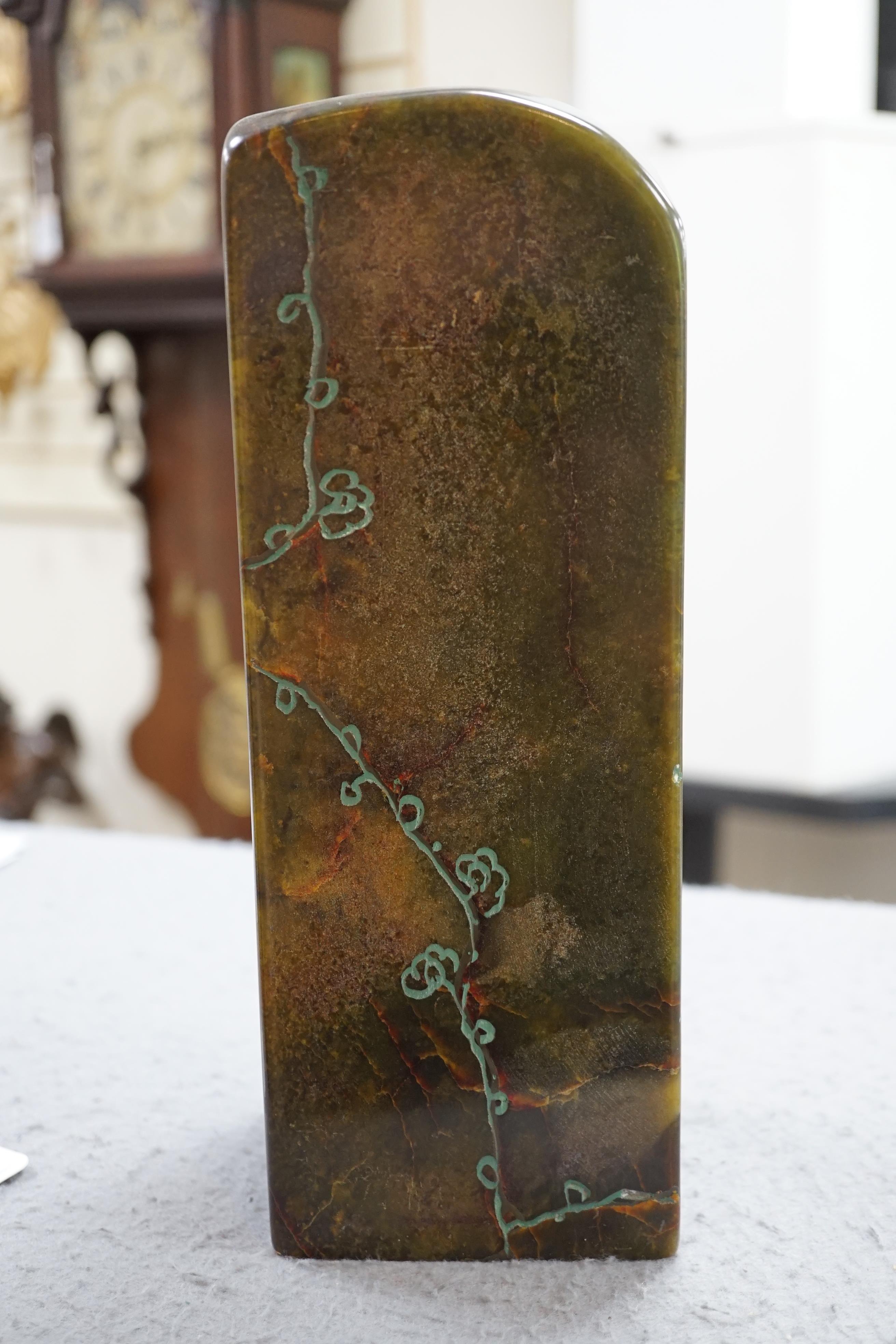 A large Chinese soapstone seal
